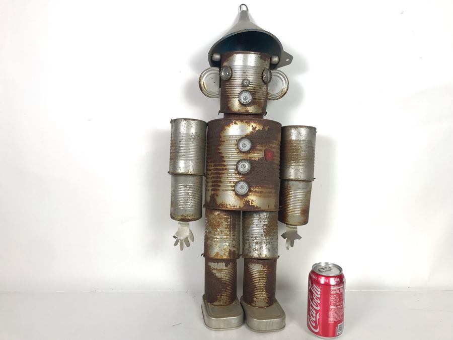 Vintage Tin Can Tin Man Wizard Of Oz Sculpture 26H X 12W