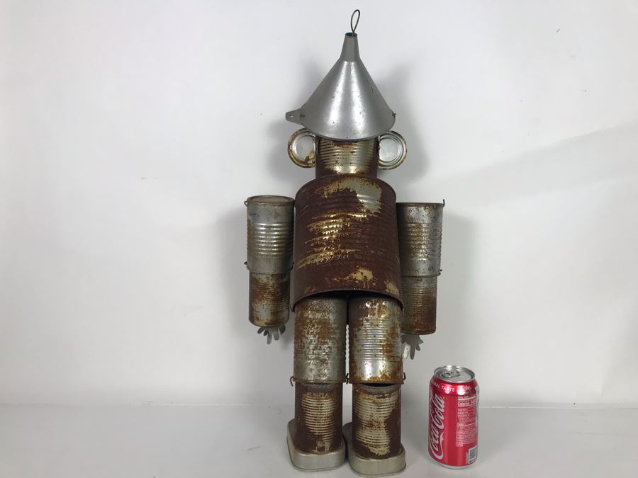 Vintage Tin Can Tin Man Wizard Of Oz Sculpture 26H X 12W [Photo 6]