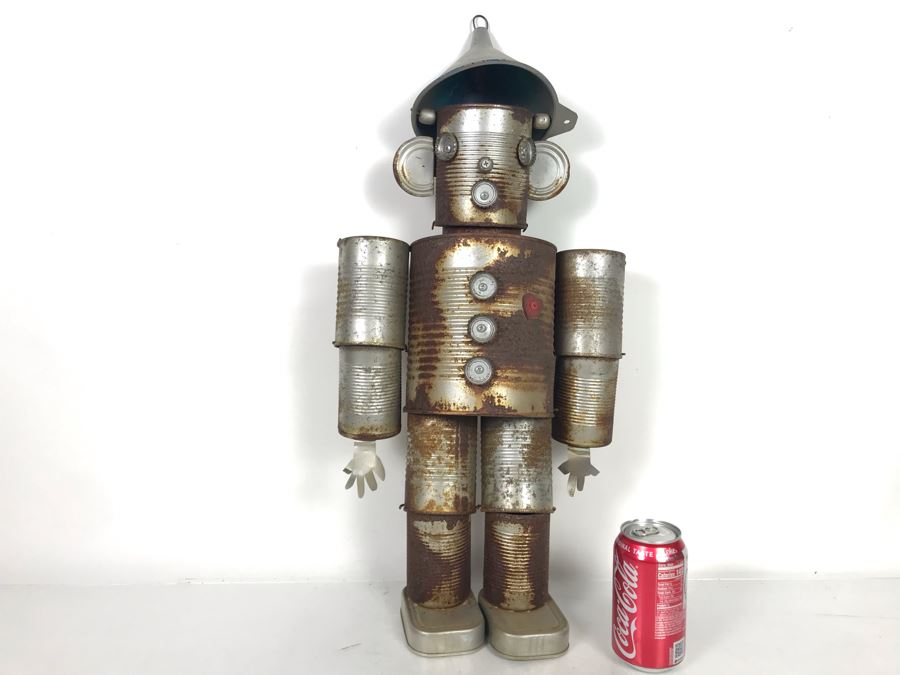 Vintage Tin Can Tin Man Wizard Of Oz Sculpture 26H X 12W [Photo 2]
