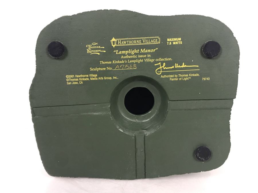 Thomas Kinkade Hawthorne Lamplight Manor Lighted Village Sculpture Figurine (Missing Electric Light Cord) [Photo 7]