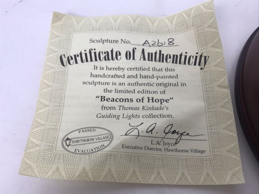 Thomas Kinkade Hawthorne Village Beacons Of Hope Lighthouse Sculpture Figurine [Photo 6]