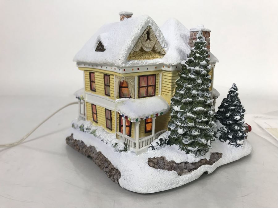 Thomas Kinkade Hawthorne Village Victorian Homestead Lighted Village Sculpture Figurine [Photo 6]