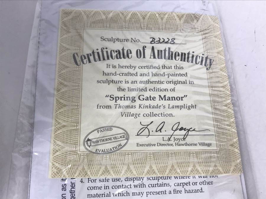 Thomas Kinkade Hawthorne Village Spring Gate Manor Village Sculpture Figurine [Photo 7]