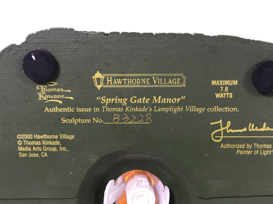 Thomas Kinkade Hawthorne Village Spring Gate Manor Village Sculpture Figurine [Photo 9]