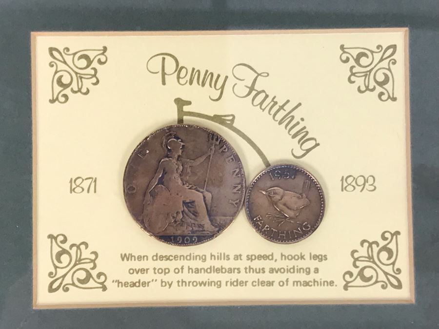 Craftsman Made Penny Farthling Picture Made From Old Coins 6 X 5 [Photo 3]