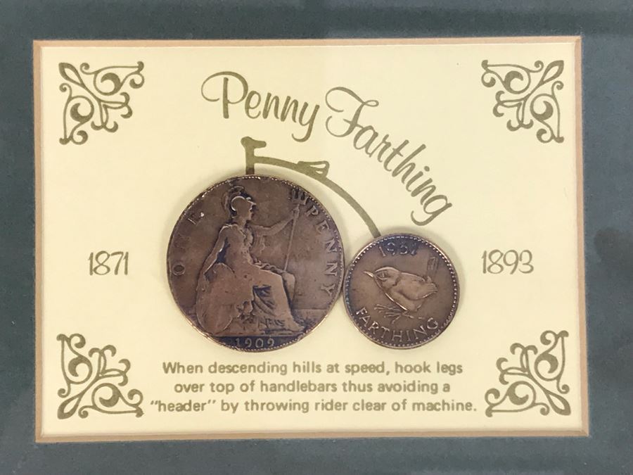 Craftsman Made Penny Farthling Picture Made From Old Coins 6 X 5 [Photo 2]