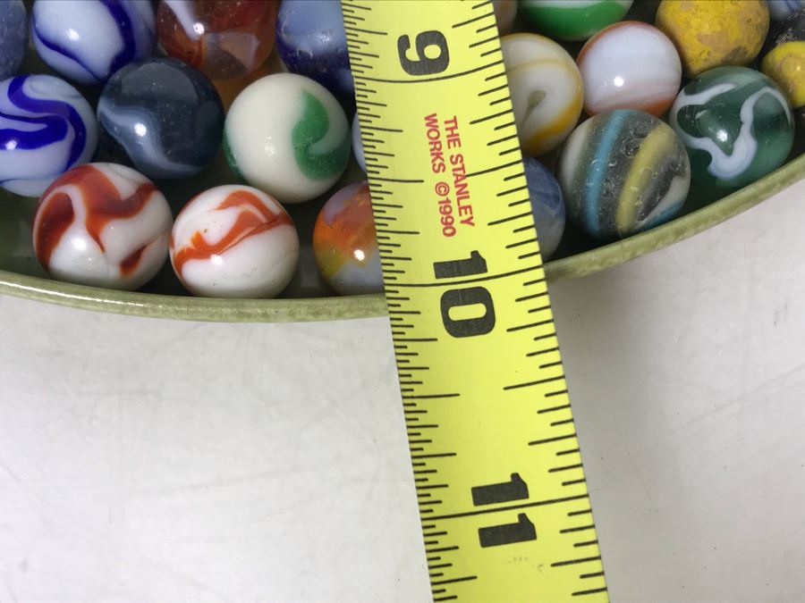 Tray Filled With Vintage Glass Marbles 10'R - See Photos [Photo 28]