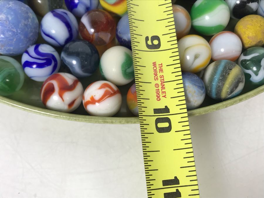 Tray Filled With Vintage Glass Marbles 10'R - See Photos [Photo 27]