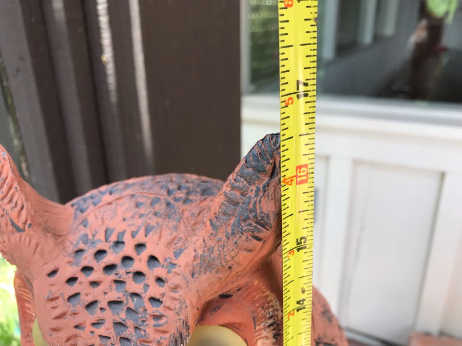 Metal 2-Tier Plant Stand 8W X 28H With Resin Owl Sculpture 16H [Photo 6]