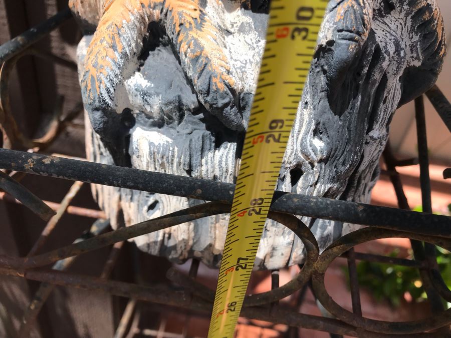 Metal 2-Tier Plant Stand 8W X 28H With Resin Owl Sculpture 16H [Photo 4]