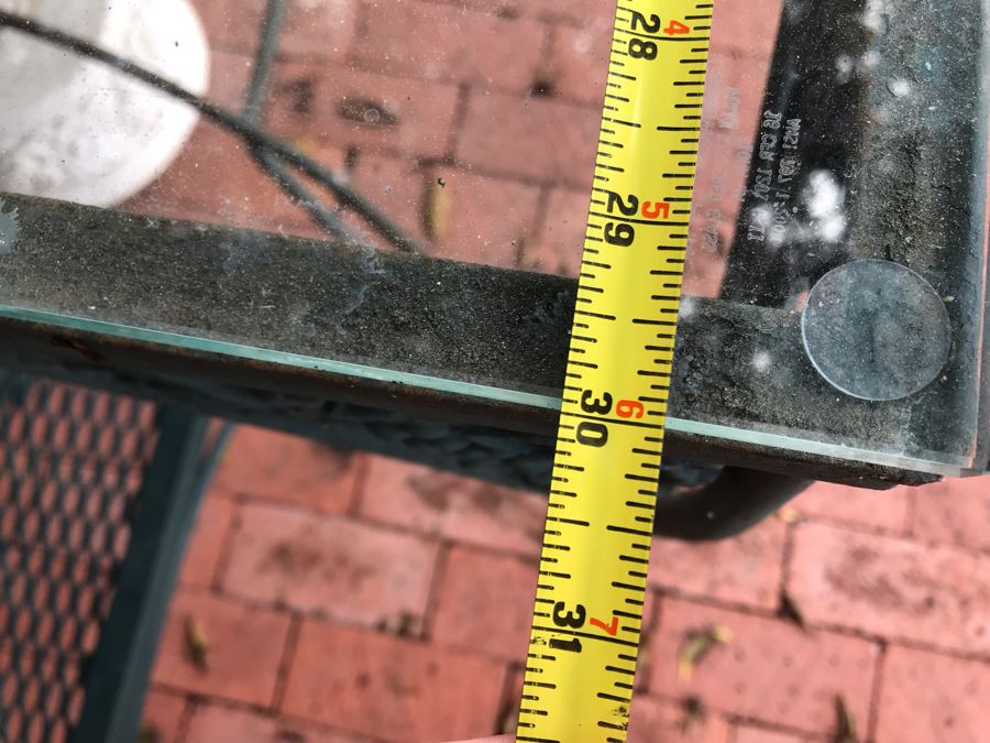 Wrought Iron Outdoor Patio Table With Glass Top And (4) Chairs 54W X 30D X 29.5H [Photo 7]