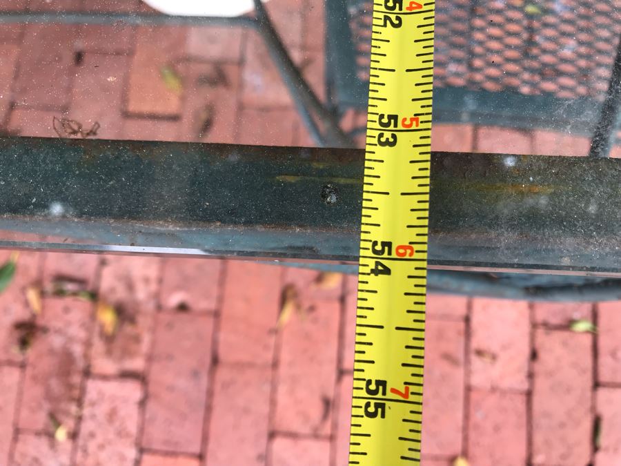 Wrought Iron Outdoor Patio Table With Glass Top And (4) Chairs 54W X 30D X 29.5H [Photo 6]