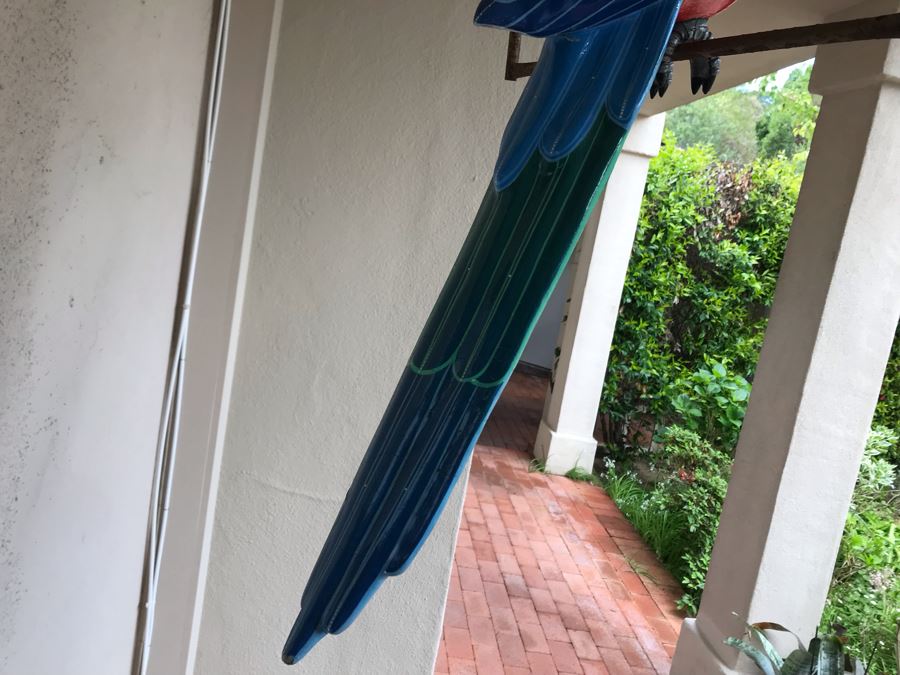 Large Vintage Hand Painted Parrot Sculpture Signed Ruvalcaba Mexico 17W X 43H [Photo 8]