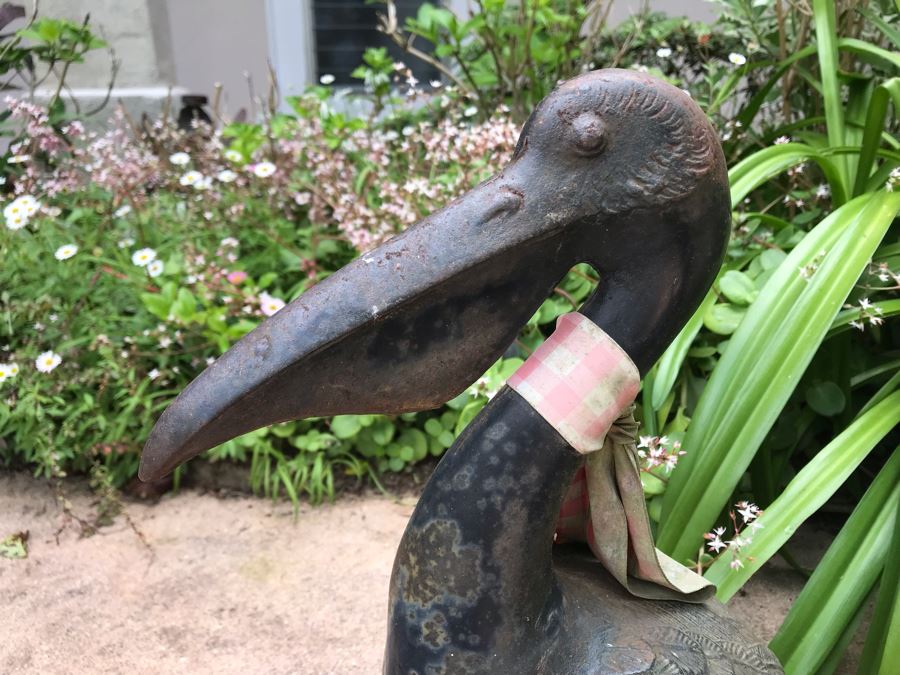 Pair Of Metal Pelican Garden Statuary Sculptures 12W X 16H [Photo 4]