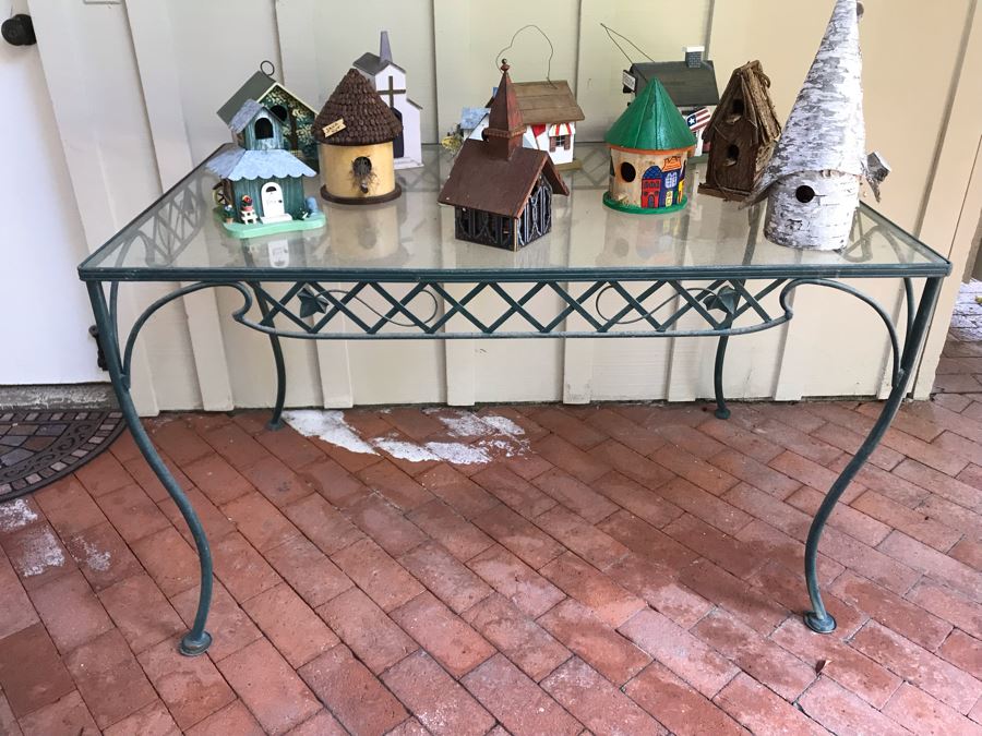 Wrought Iron Outdoor Patio Table With (2) Chairs 48W X 31D X 29.5H [Photo 6]