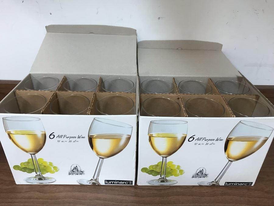 Set Of (12) Luminarc Wine Stemware Glasses [Photo 2]