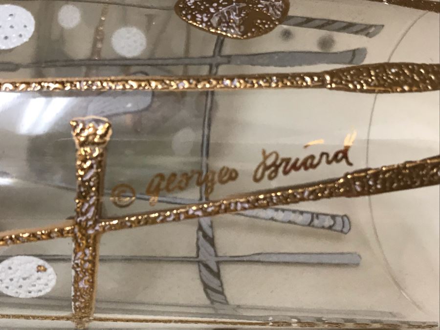 Set Of (4) Vintage 1960s George Briard Golf Motif Barware Glasses 5.5H [Photo 5]