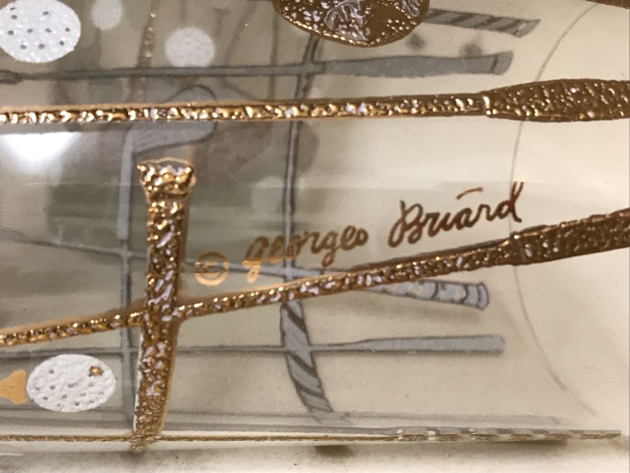 Set Of (4) Vintage 1960s George Briard Golf Motif Barware Glasses 5.5H [Photo 6]