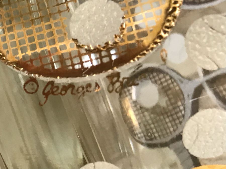 Set Of (6) Vintage 1960s George Briard Tennis Motif Barware Glasses 3.5H [Photo 3]