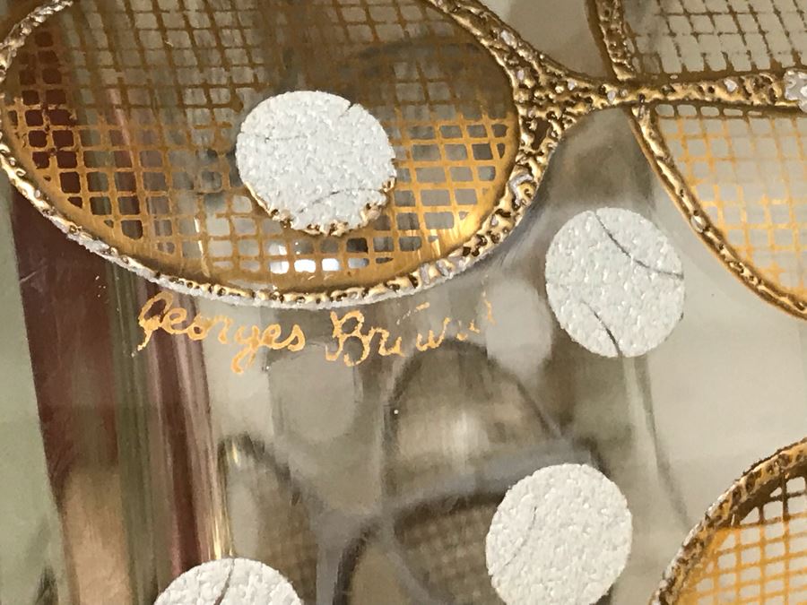 Set Of (6) Vintage 1960s George Briard Tennis Motif Barware Glasses 3.5H [Photo 4]