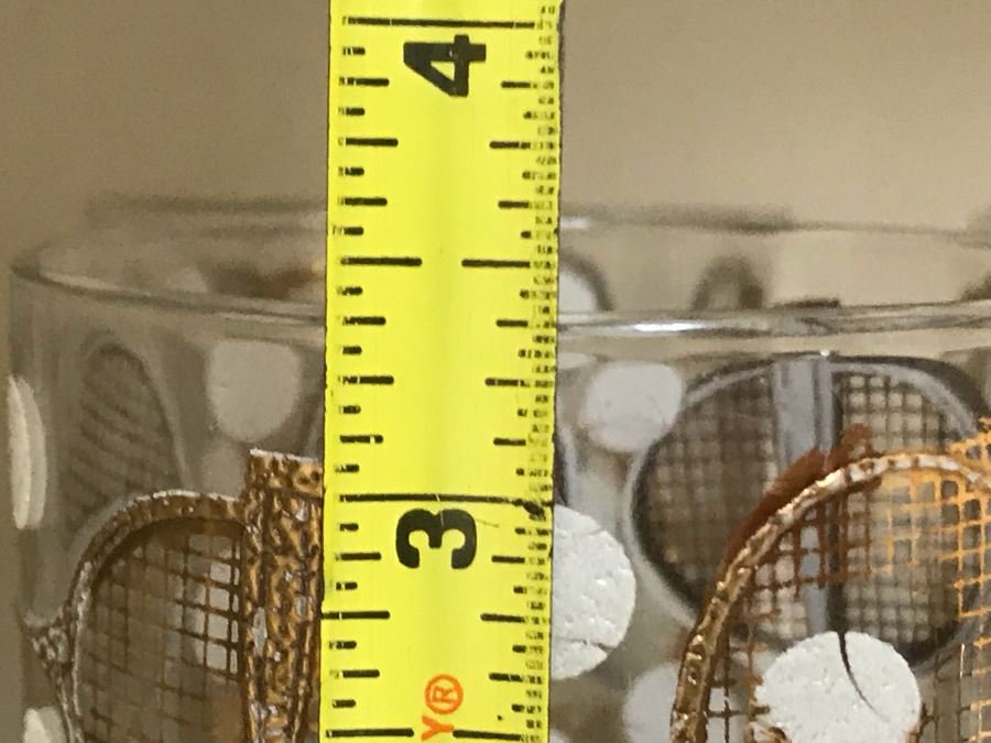 Set Of (6) Vintage 1960s George Briard Tennis Motif Barware Glasses 3.5H [Photo 5]