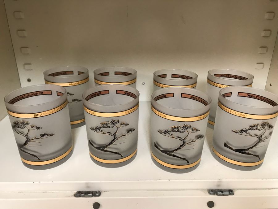 Set Of (8) Torrey Pines South 2003 Barware Glasses 8th Annual Las Duenas Golf Classic 4H [Photo 5]