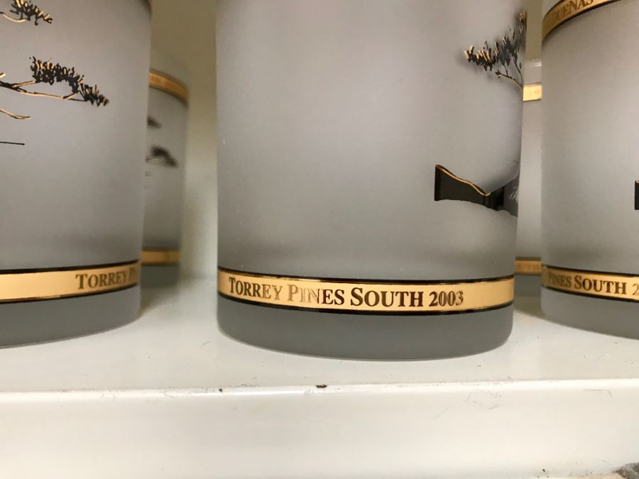 Set Of (8) Torrey Pines South 2003 Barware Glasses 8th Annual Las Duenas Golf Classic 4H [Photo 3]