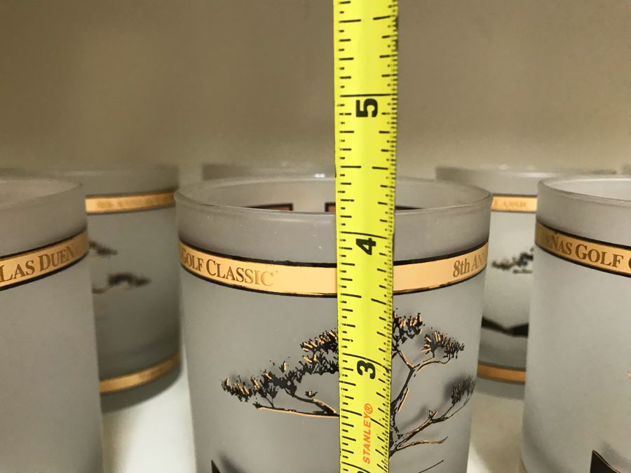 Set Of (8) Torrey Pines South 2003 Barware Glasses 8th Annual Las Duenas Golf Classic 4H [Photo 6]