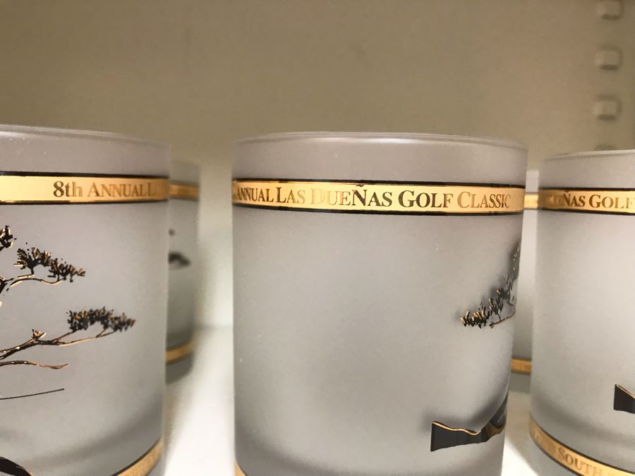 Set Of (8) Torrey Pines South 2003 Barware Glasses 8th Annual Las Duenas Golf Classic 4H [Photo 4]