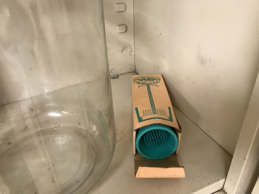 Collection Of Various Vases, Containers, Bowls, Flower Frogs (All Items Shown On Both Shelves) [Photo 7]