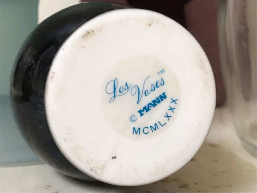 Collection Of Various Vases, Containers, Bowls, Flower Frogs (All Items Shown On Both Shelves) [Photo 8]