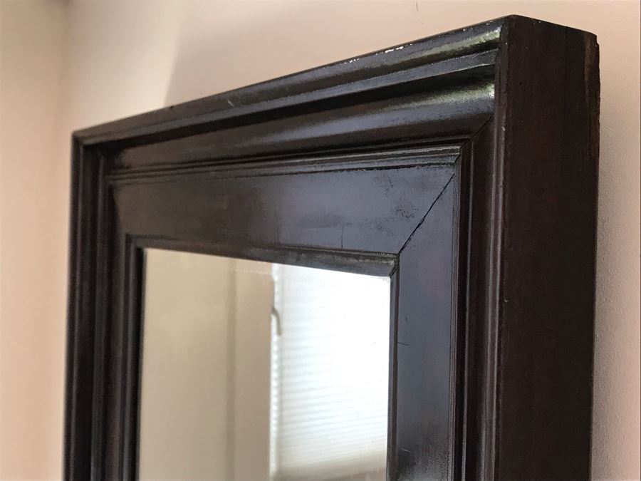 Wooden Wall Mirror Painted Black 21.5W X 31.5H [Photo 3]