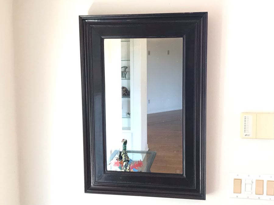 Wooden Wall Mirror Painted Black 21.5W X 31.5H [Photo 2]