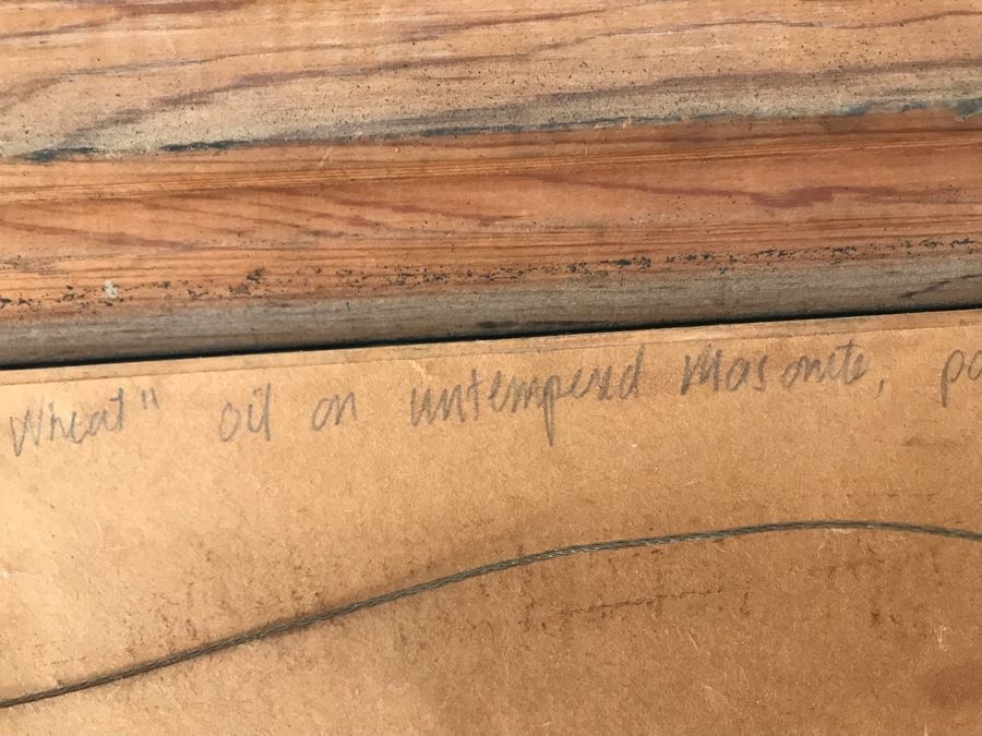 Original Signed Oil Painting On Masonite Titled 'Wheat' 21.5W X 17.5H [Photo 6]