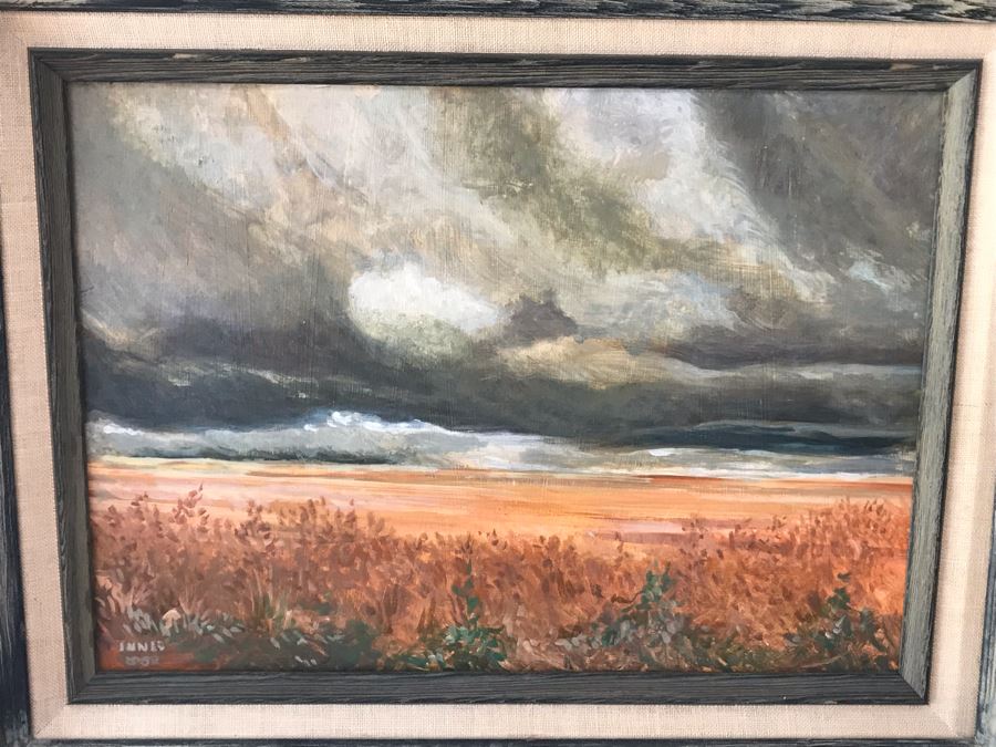 Original Signed Oil Painting On Masonite Titled 'Wheat' 21.5W X 17.5H [Photo 2]