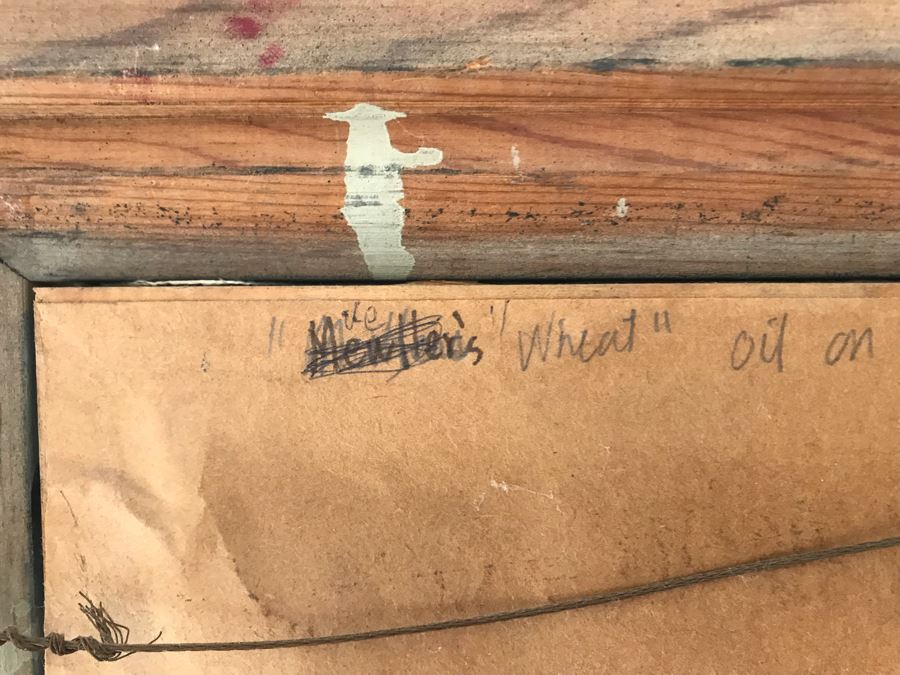 Original Signed Oil Painting On Masonite Titled 'Wheat' 21.5W X 17.5H [Photo 5]