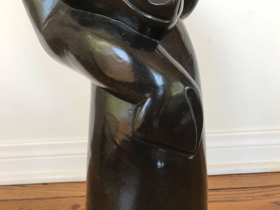 Large Impressive Carved Stone Animal Sculpture By Damian Manuhwa Signed D. Manuhwa Zimbabwe Carved Out Of Serpentine Stone 20H X 9W X 7D [Photo 5]