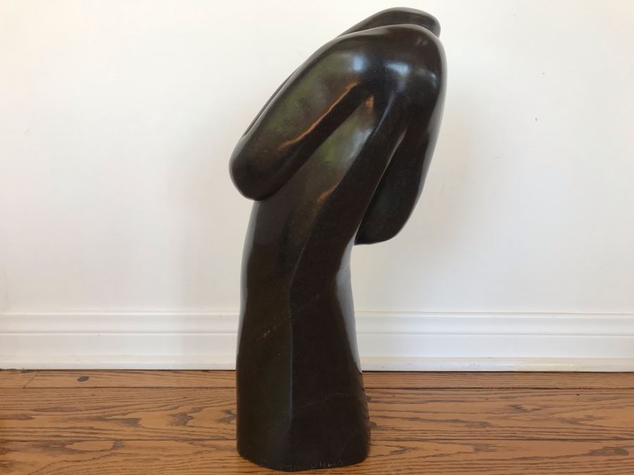 Large Impressive Carved Stone Animal Sculpture By Damian Manuhwa Signed D. Manuhwa Zimbabwe Carved Out Of Serpentine Stone 20H X 9W X 7D [Photo 8]