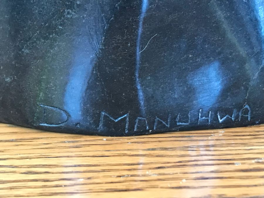 Large Impressive Carved Stone Animal Sculpture By Damian Manuhwa Signed D. Manuhwa Zimbabwe Carved Out Of Serpentine Stone 20H X 9W X 7D [Photo 10]