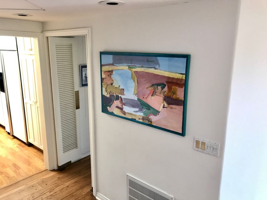 JUST ADDED - 1981 Original Abstract Painting Signed By Walter ? Last Name Illegible (See Photos For Signature) 40 X 26 [Photo 3]