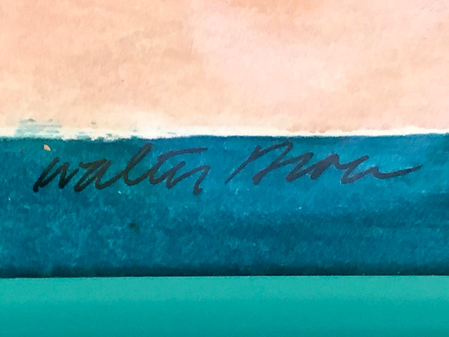 JUST ADDED - 1981 Original Abstract Painting Signed By Walter ? Last Name Illegible (See Photos For Signature) 40 X 26 [Photo 13]