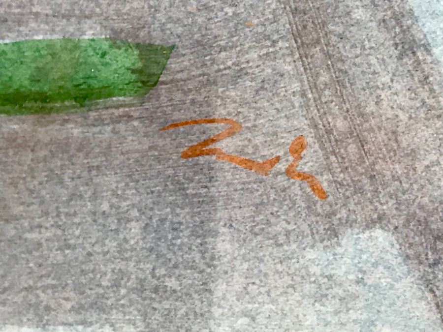 JUST ADDED - 1981 Original Abstract Painting Signed By Walter ? Last Name Illegible (See Photos For Signature) 40 X 26 [Photo 7]