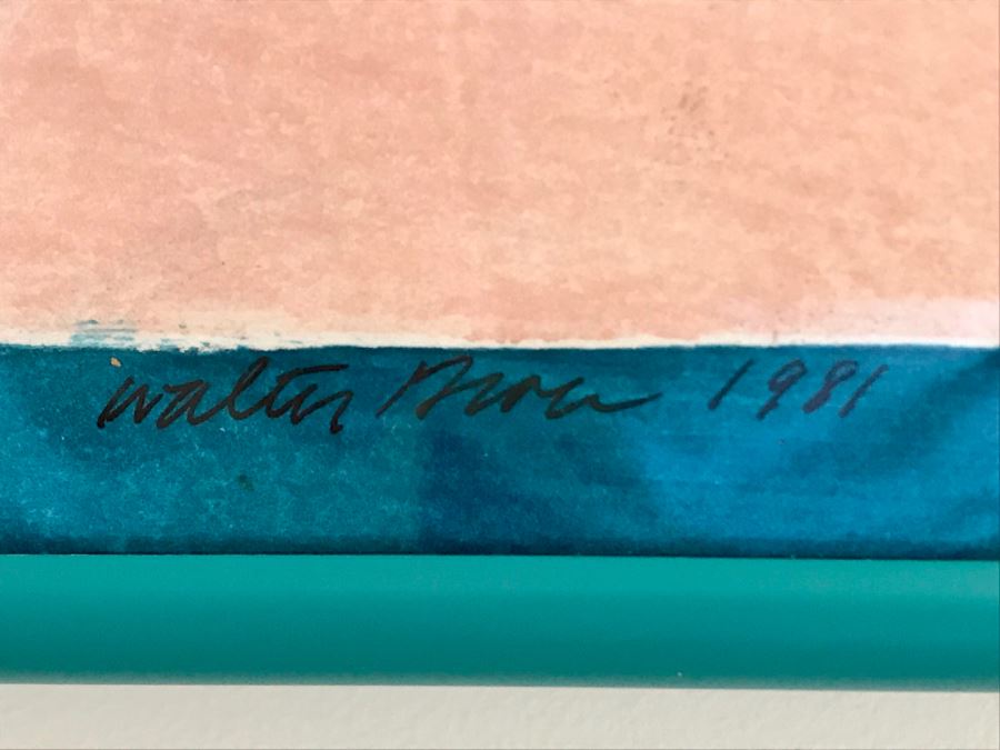 JUST ADDED - 1981 Original Abstract Painting Signed By Walter ? Last Name Illegible (See Photos For Signature) 40 X 26 [Photo 9]