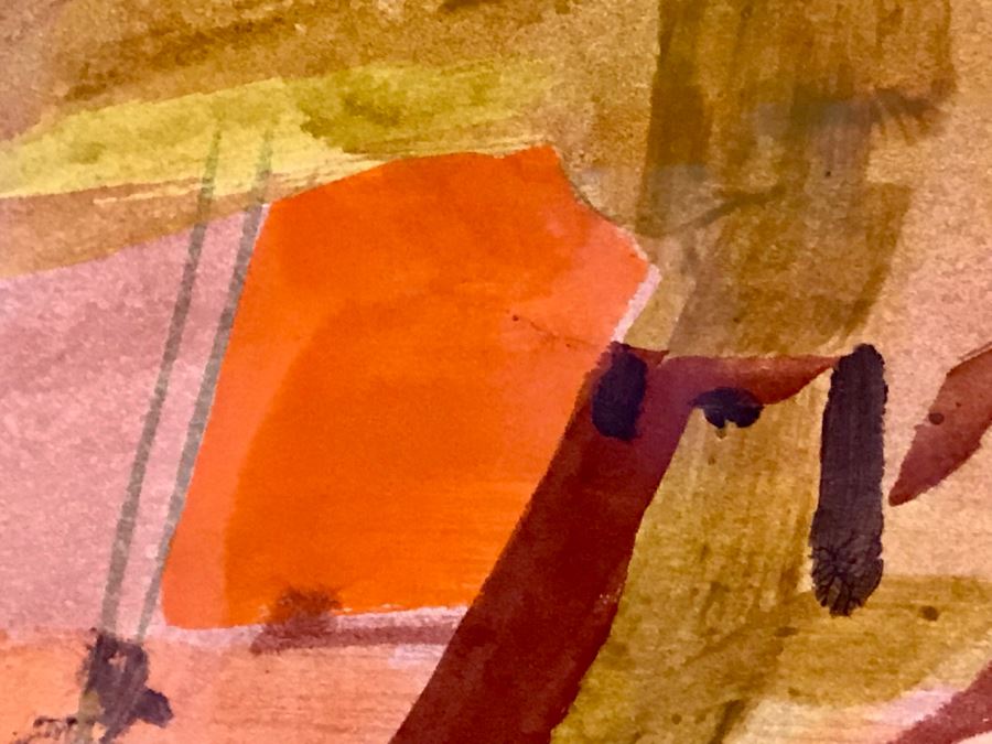 JUST ADDED - 1981 Original Abstract Painting Signed By Walter ? Last Name Illegible (See Photos For Signature) 40 X 26 [Photo 6]