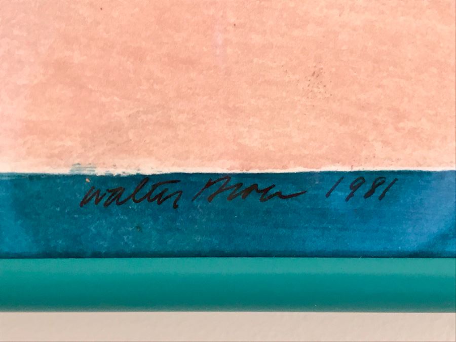 JUST ADDED - 1981 Original Abstract Painting Signed By Walter ? Last Name Illegible (See Photos For Signature) 40 X 26 [Photo 10]