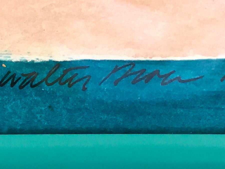 JUST ADDED - 1981 Original Abstract Painting Signed By Walter ? Last Name Illegible (See Photos For Signature) 40 X 26 [Photo 12]