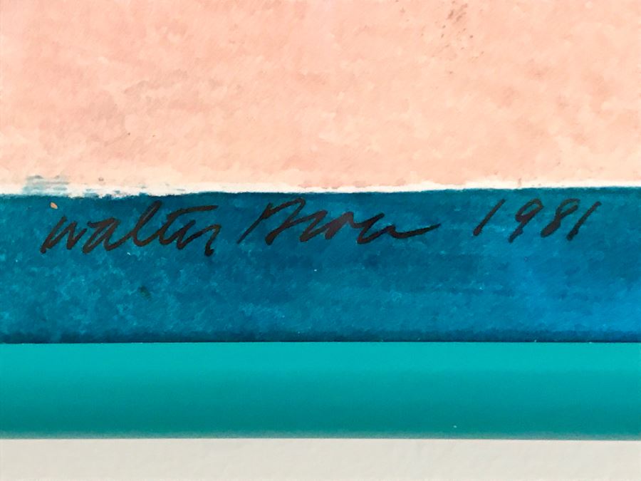 JUST ADDED - 1981 Original Abstract Painting Signed By Walter ? Last Name Illegible (See Photos For Signature) 40 X 26 [Photo 11]