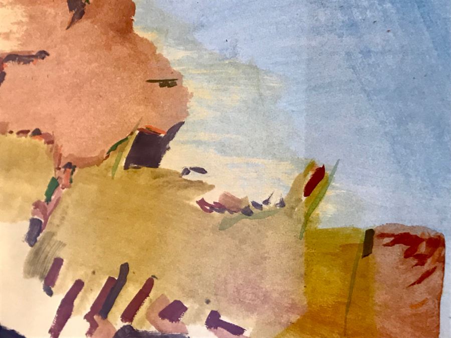 JUST ADDED - 1981 Original Abstract Painting Signed By Walter ? Last Name Illegible (See Photos For Signature) 40 X 26 [Photo 5]