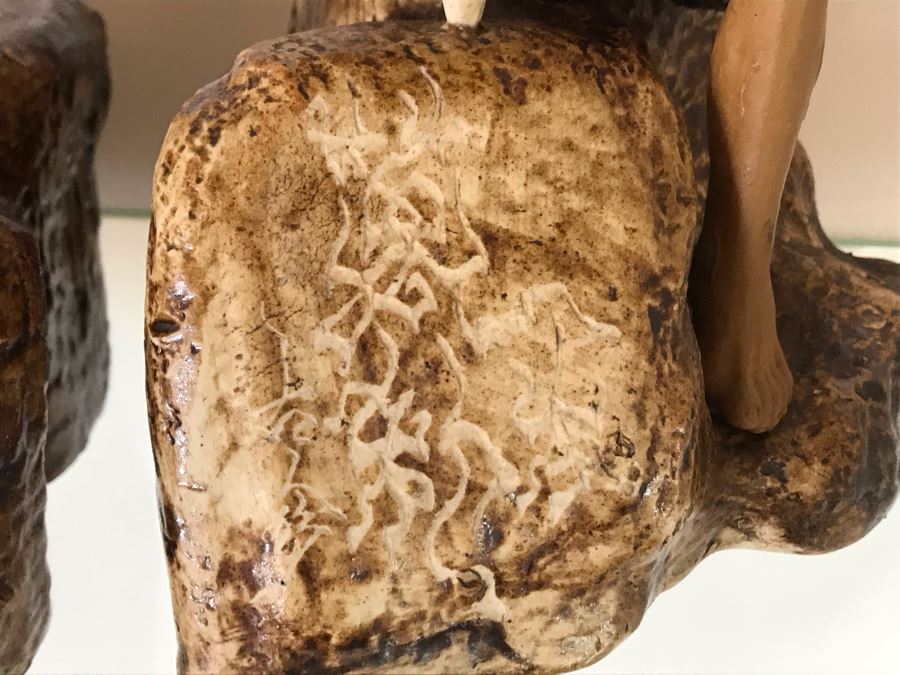 Vintage Chinese Mudmen Figurines Signed 8H - 3 Figurines Total [Photo 10]