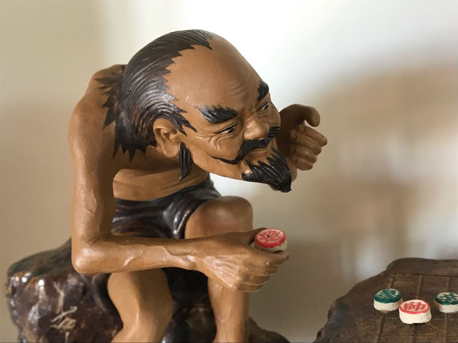 Vintage Chinese Mudmen Figurines Signed 8H - 3 Figurines Total [Photo 5]